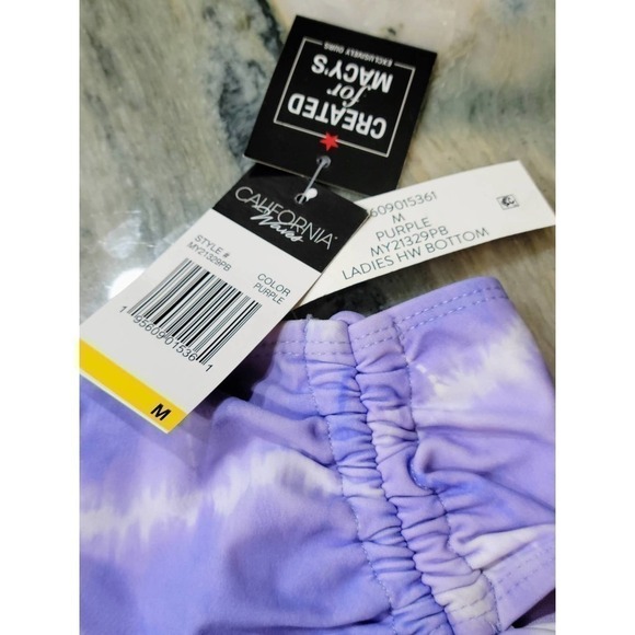 California Waves Purple Tie Dye High Waisted Bottom Medium - Picture 8 of 8